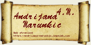 Andrijana Marunkić vizit kartica